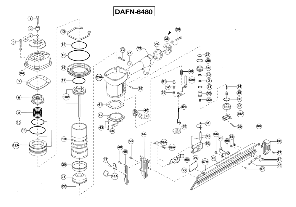 Duo-Fast DAFN-6480 Parts