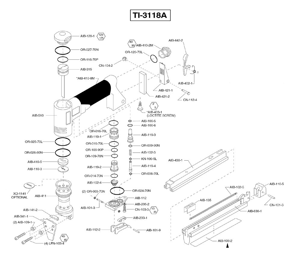 Duo-Fast TI-3118A Parts