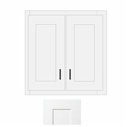 White Shaker 36" x 36" Double Doors Wall Cabinet - WS-W3636